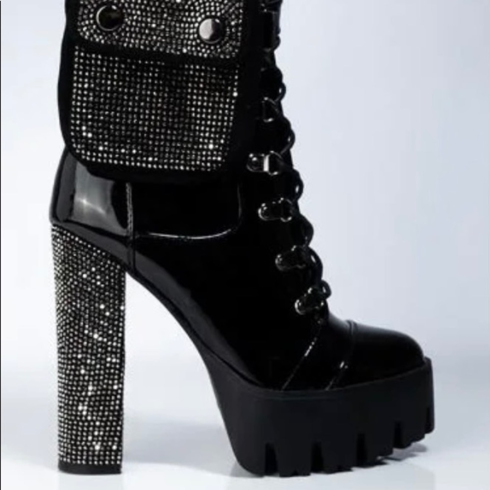 Azalea Wang rhinestone boots